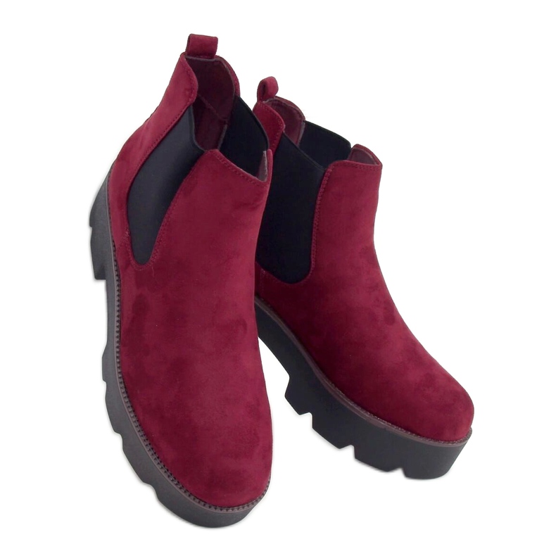 Bottines Chelsea à semelles hautes 8B987 Wine rouge multicolore