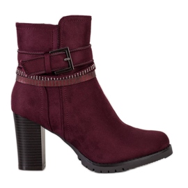 Queentina Bottines en daim élégantes rouge multicolore