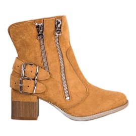 Bella Paris Bottes de mode camel brun multicolore