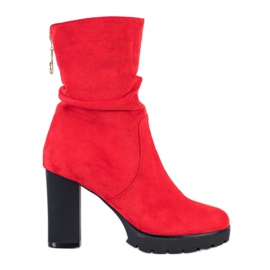 Bella Paris Bottes haute plateforme rouge