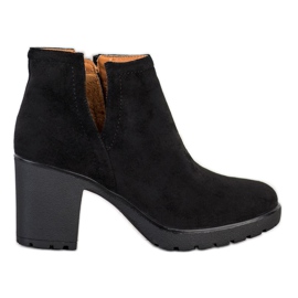 Bella Paris Bottines noires avec une coupe le noir