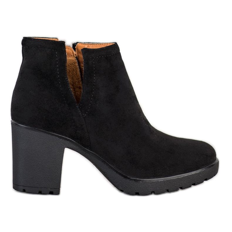 Bella Paris Bottines noires avec une coupe le noir