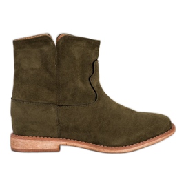 Bella Paris Bottes de cowboy en daim chaudes vert