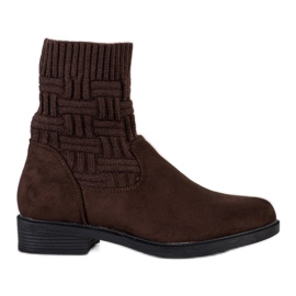 SHELOVET Bottines en daim à enfiler brun