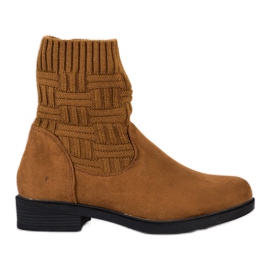 SHELOVET Bottines en daim à enfiler brun