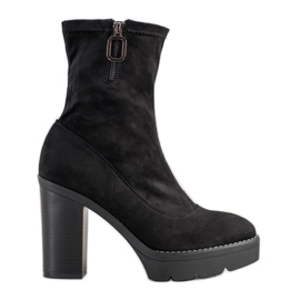 Super Mode Bottes élégantes sur la plate-forme le noir Super Mode Bottes élégantes sur la plate-forme le noir