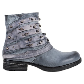 Queentina Bottes confortables avec décorations gris