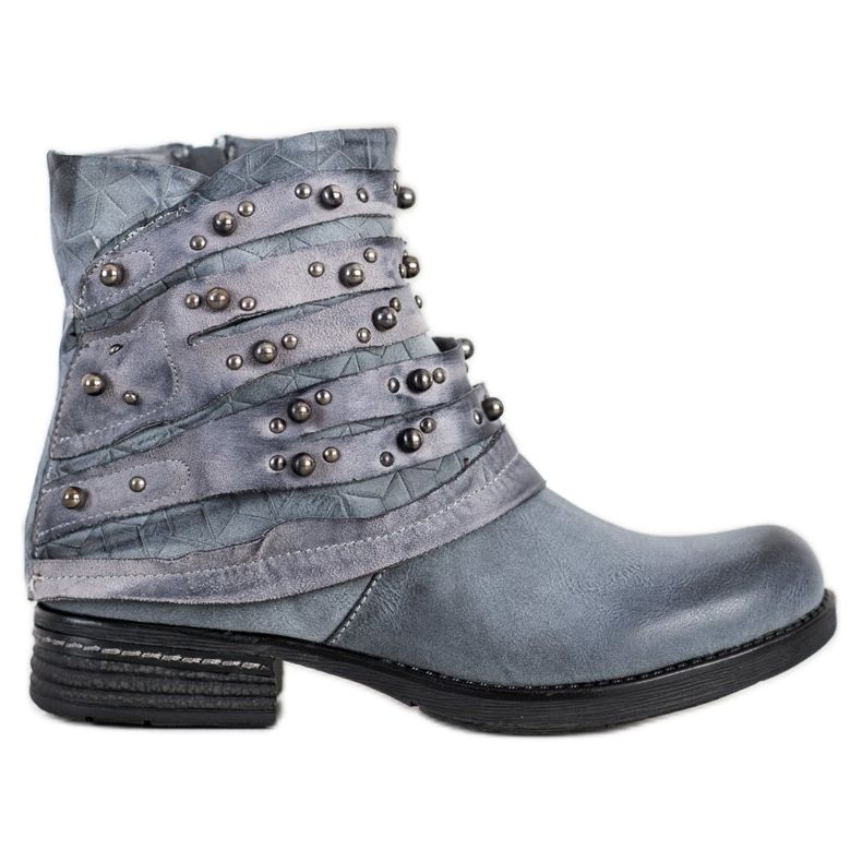 Queentina Bottes confortables avec décorations gris