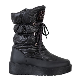 SHELOVET Bottes de neige élégantes sur la plate-forme noir