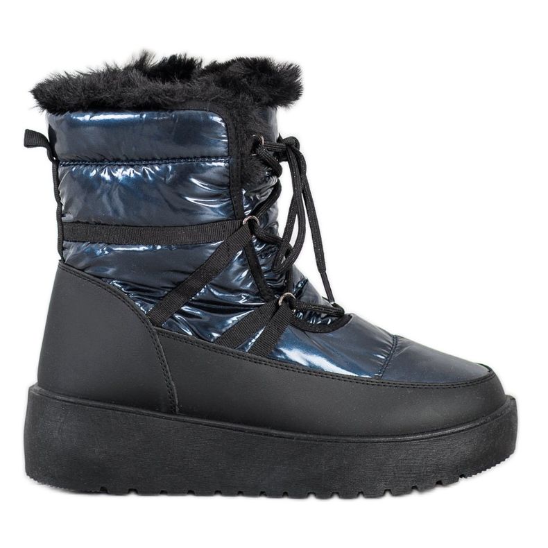 SHELOVET Bottes de neige sur la plate-forme le noir bleu SHELOVET Bottes de neige sur la plate-forme le noir bleu