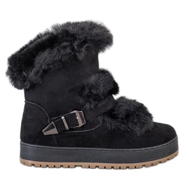 Queentina Mukluki chaud avec fourrure noir