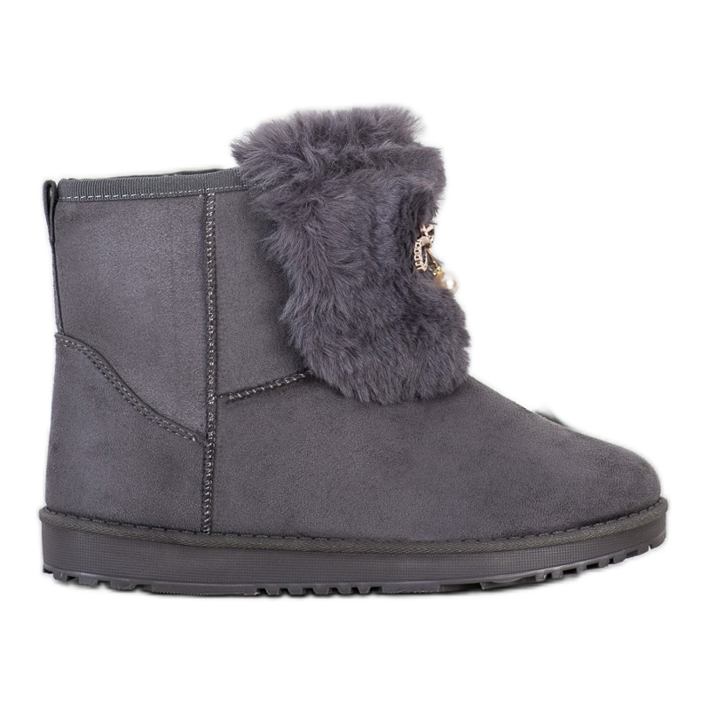 Queentina Mukluki chaud avec ornement gris