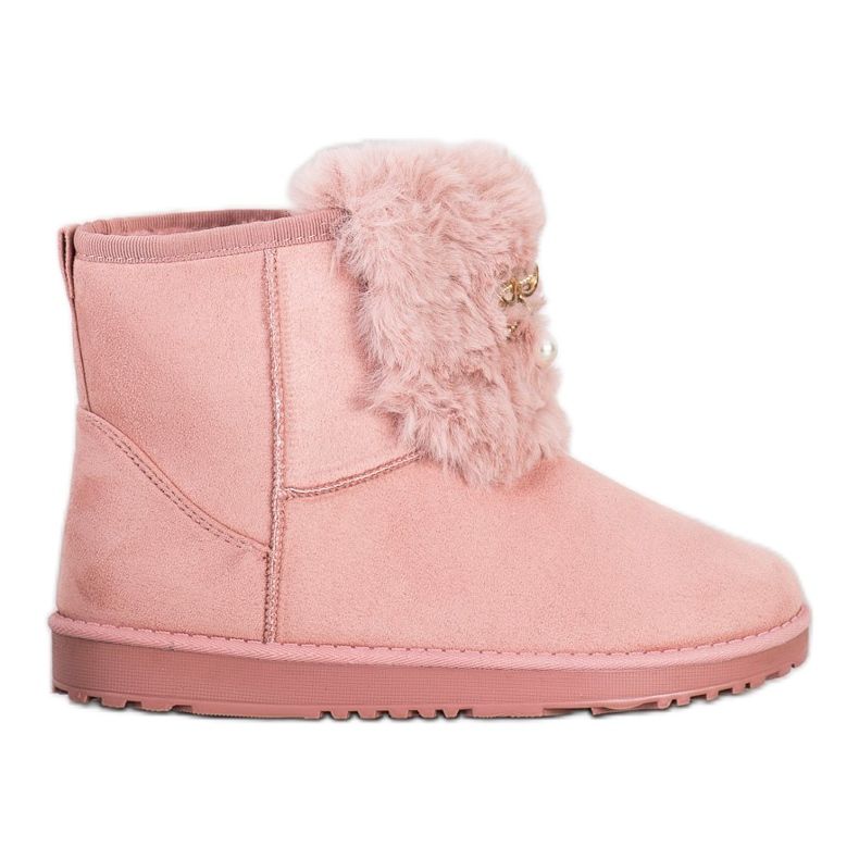 Queentina Mukluki chaud avec ornement rose