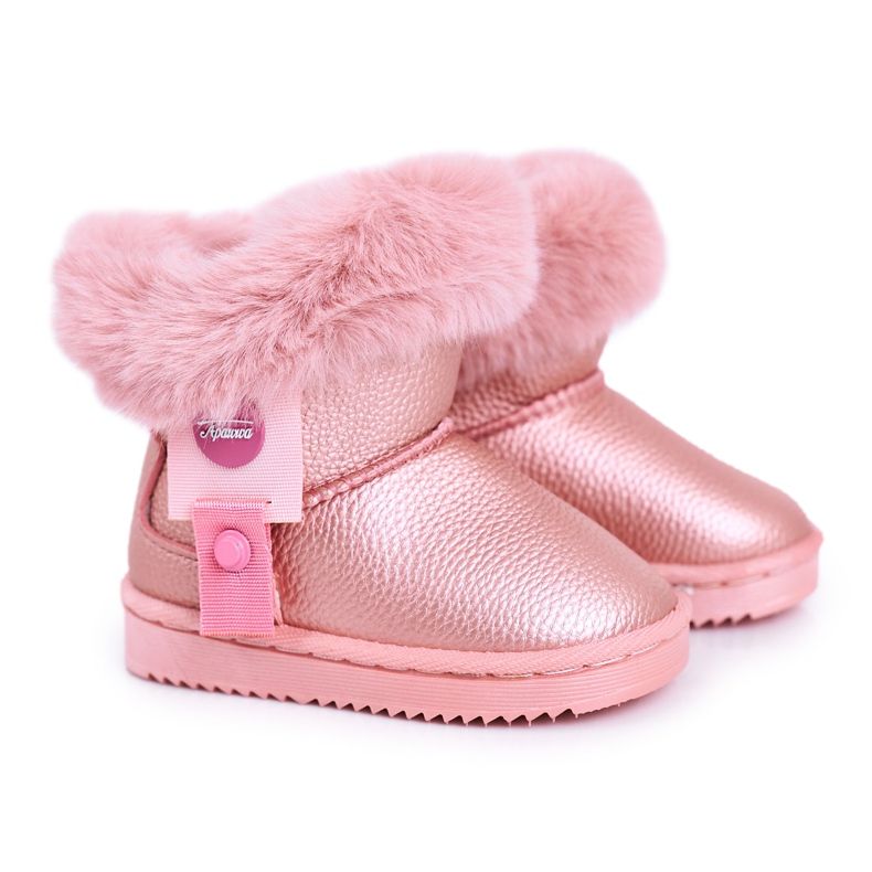 Apawwa Bottes de neige pour enfants Marella rose chaud avec fourrure