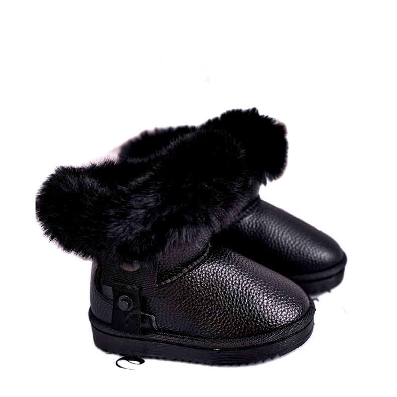 Apawwa Bottes de neige pour enfants isolées Marella noires avec fourrure le noir