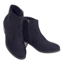 Noir CM-8M2-1 Bottines noires à talons bas le noir