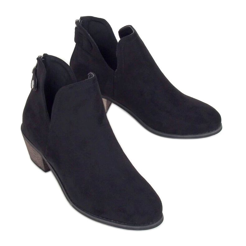 Bottes noires avec une découpe noire CM-8M4-1 Noir le noir