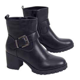 Bottines à talons noires 7956-GA Noir le noir