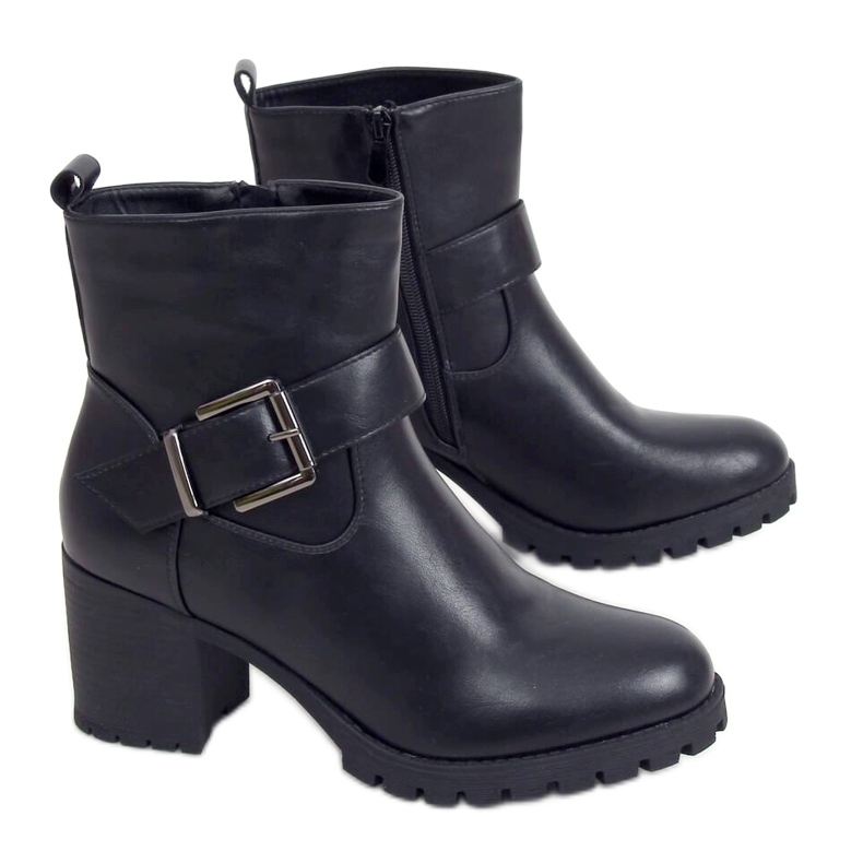 Bottines à talons noires 7956-GA Noir le noir