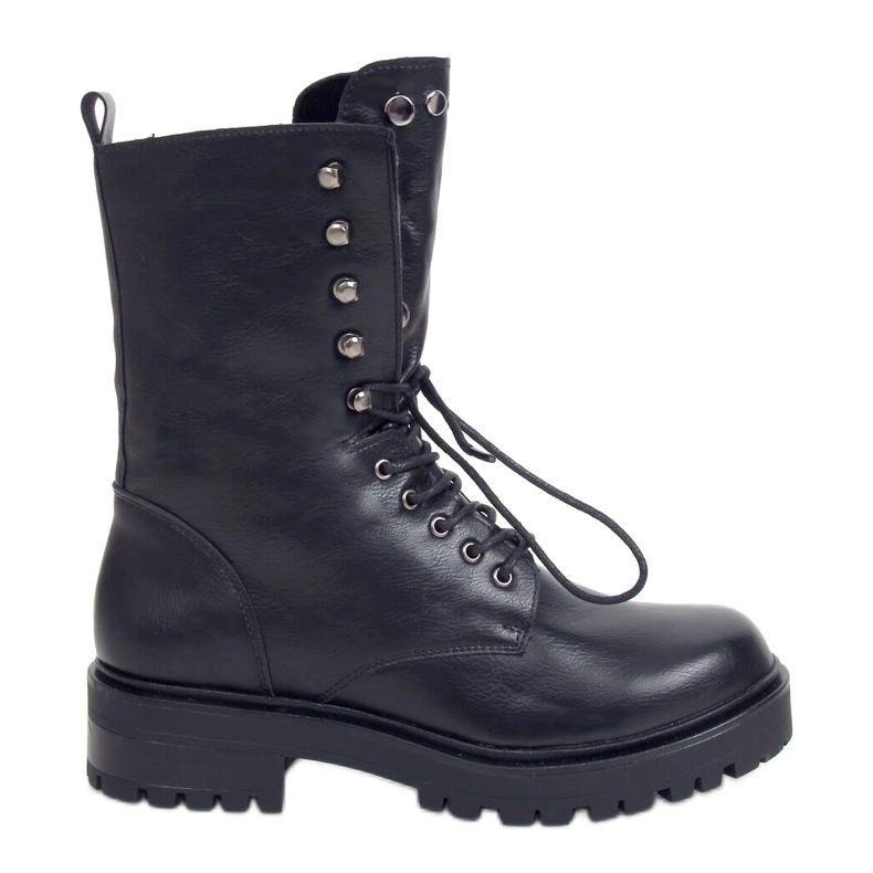 Bottines militaires noires à lacets NC1092 Noir le noir