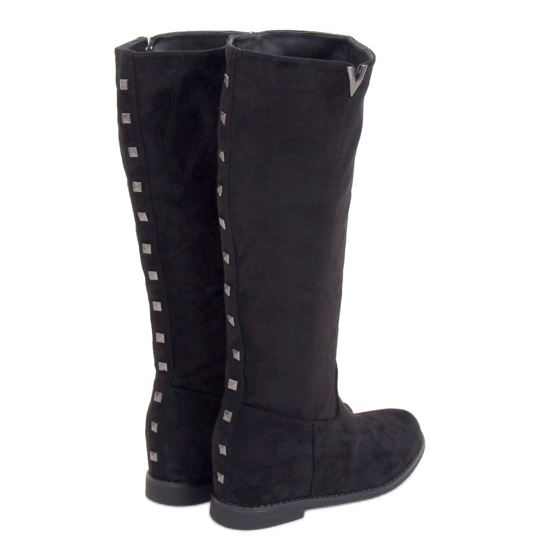 Bottines noires sur talon compensé caché ST-11P Noir le noir