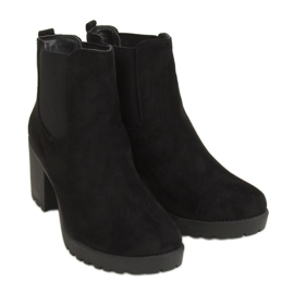 Bottines Chelsea noires à talons larges B2880FE-KB Noir
