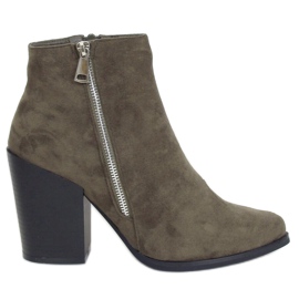 Bottines vertes à talons TX-1873 DK.GREEN