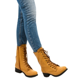 Bottines à lacets jaunes S10