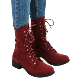 Bottines à lacets rouges S10