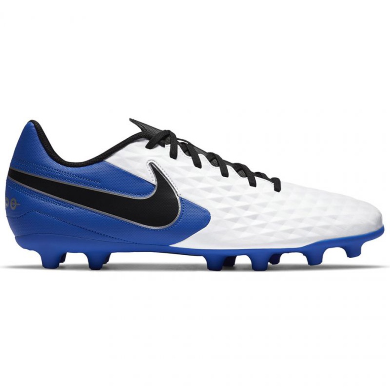 Chaussures de football Nike Tiempo Legend 8 Club FG / MG M AT6107-104 , blanc bleu blanche