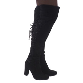 Bottes en daim sur une barre 15135-67 Noir le noir