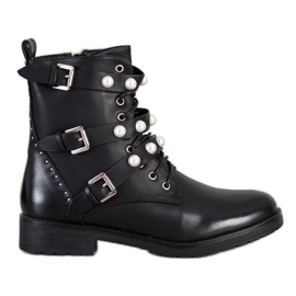 Seastar Bottes hautes avec perles noir