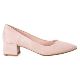 SHELOVET Escarpins Sur Talon Bas beige rose