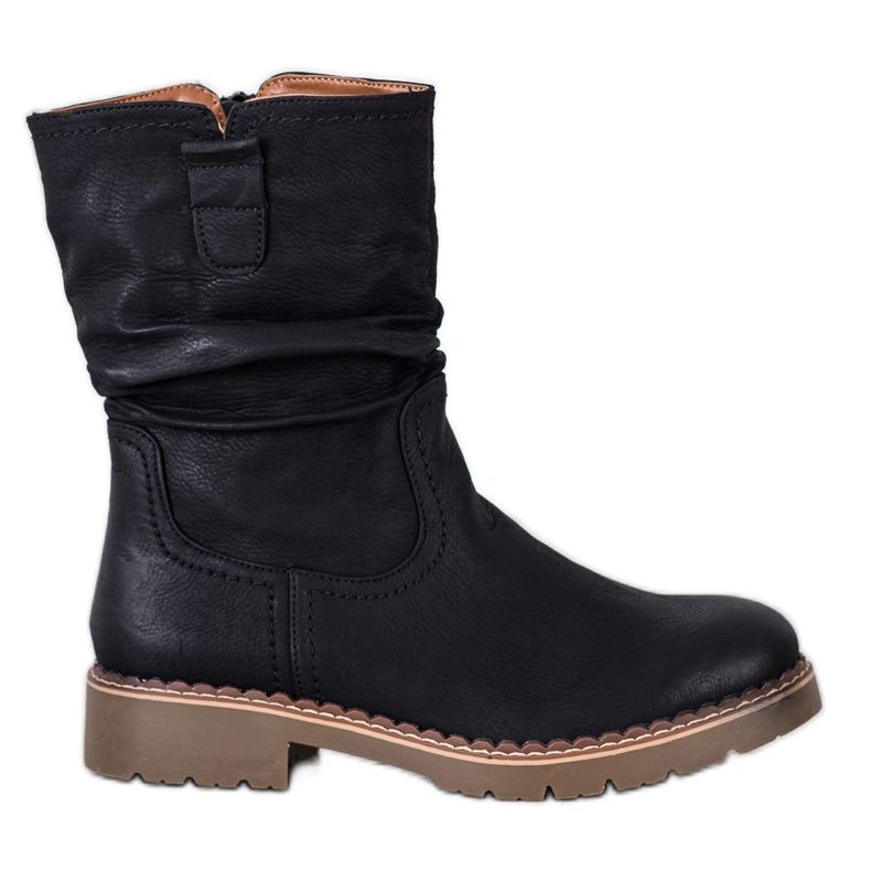 Super Mode Bottes à tiges à volants le noir
