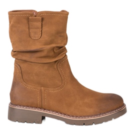 Super Mode Bottes à tiges à volants brun
