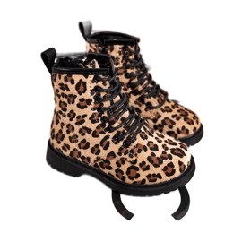 FRROCK Boots enfant à motif léopard Dafne beige brun le noir