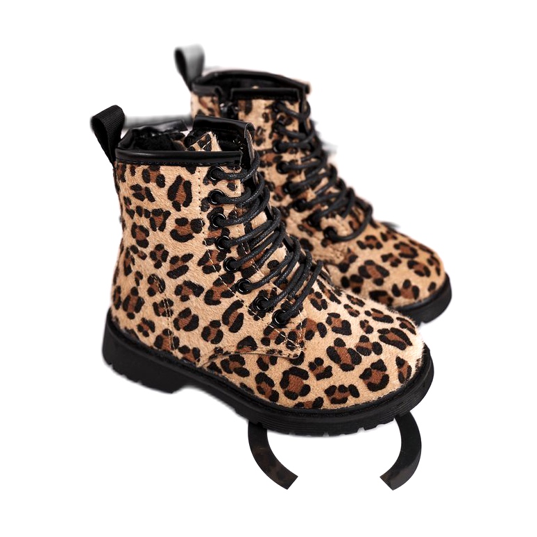 FRROCK Boots enfant à motif léopard Dafne beige brun le noir