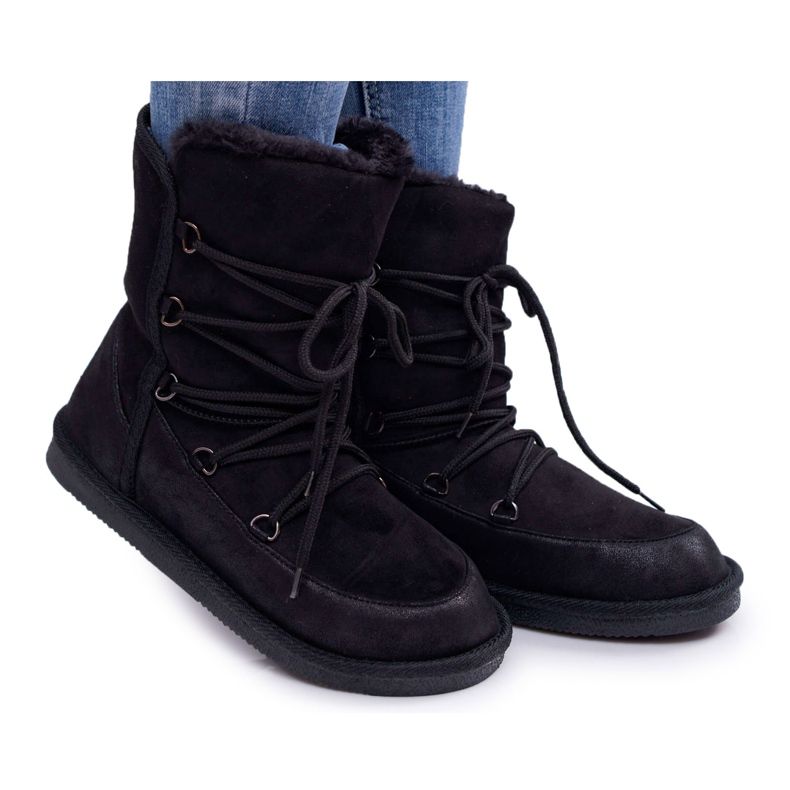HAN Bottes De Neige Femme Avec Fourrure Noir Ilana le noir