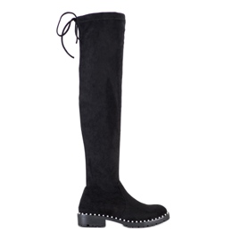 SHELOVET Cuissardes avec perles le noir