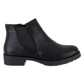 Nio Nio Bottines noires sur une fermeture éclair le noir