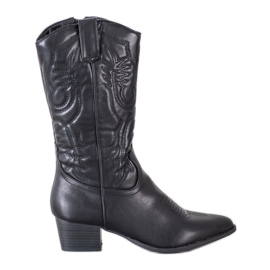 SHELOVET Bottes de cowboy avec un motif noir