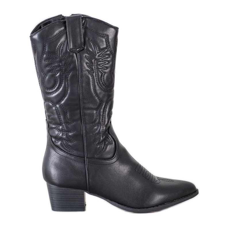 SHELOVET Bottes de cowboy avec un motif le noir