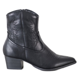 SHELOVET Bottes de cowboy avec un motif noir