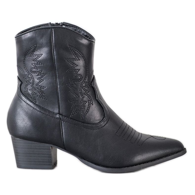 SHELOVET Bottes de cowboy avec un motif le noir SHELOVET Bottes de cowboy avec un motif le noir