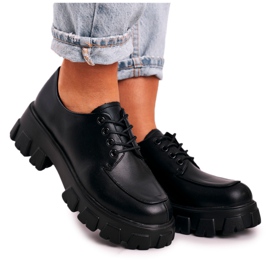 Richelieu femme sur plateforme massive S.Barski HX23 Noir