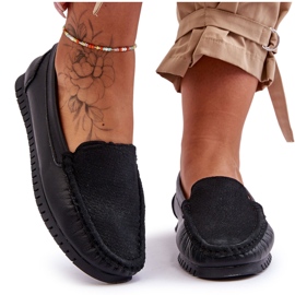 Mocassins Classiques Femme En Cuir S.Barski LR97630 Noir