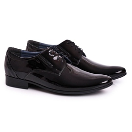Bednarek Polish Shoes Pantoufles Bednarek en cuir laqué noir pour homme