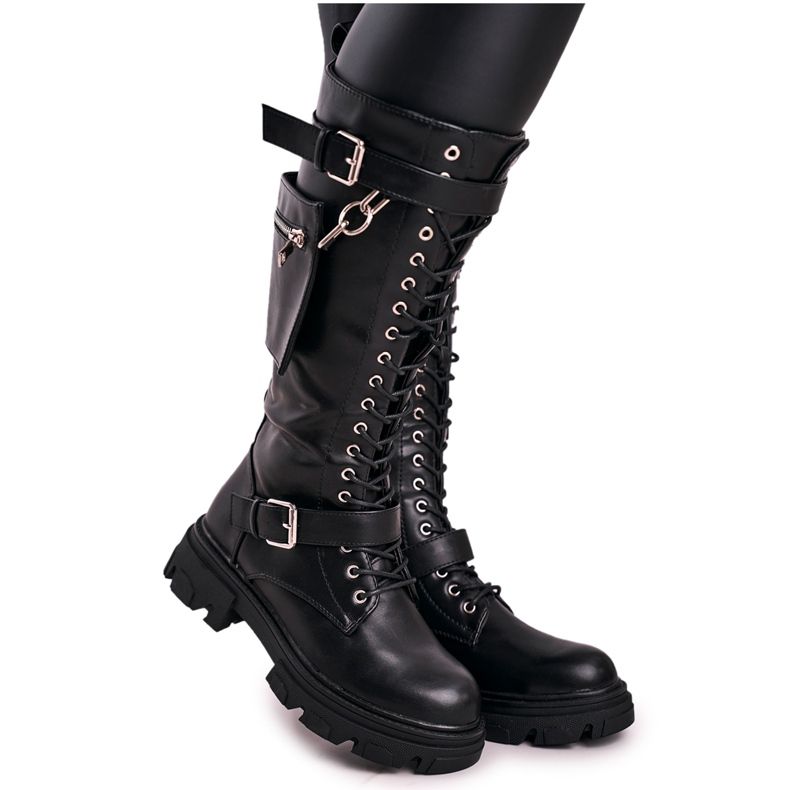 PS1 Bottes Chaudes Femme Avec Rein Détachable Noir Brooklyn