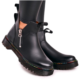 Bottines Chelsea Femme Avec Coutures Colorées Noir Addison le noir