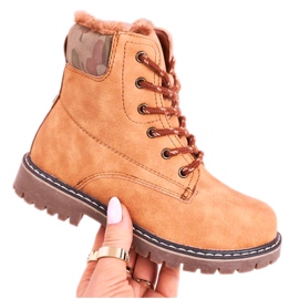 Apawwa Bottes pour enfants Trappers Warmed With Fur Camel London beige brun